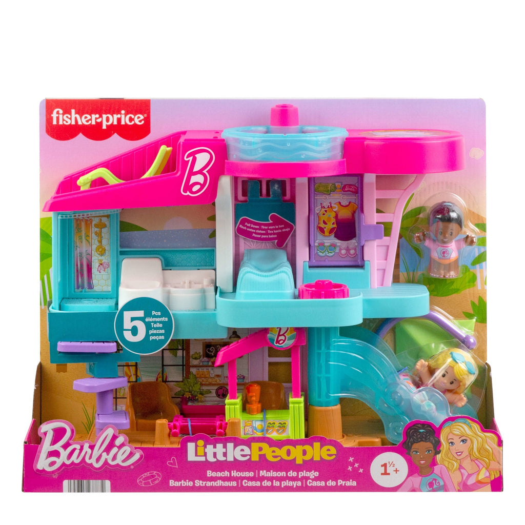 Fisher-Price Little People Barbie Beach House Toddler Playset With Figures & Accessories