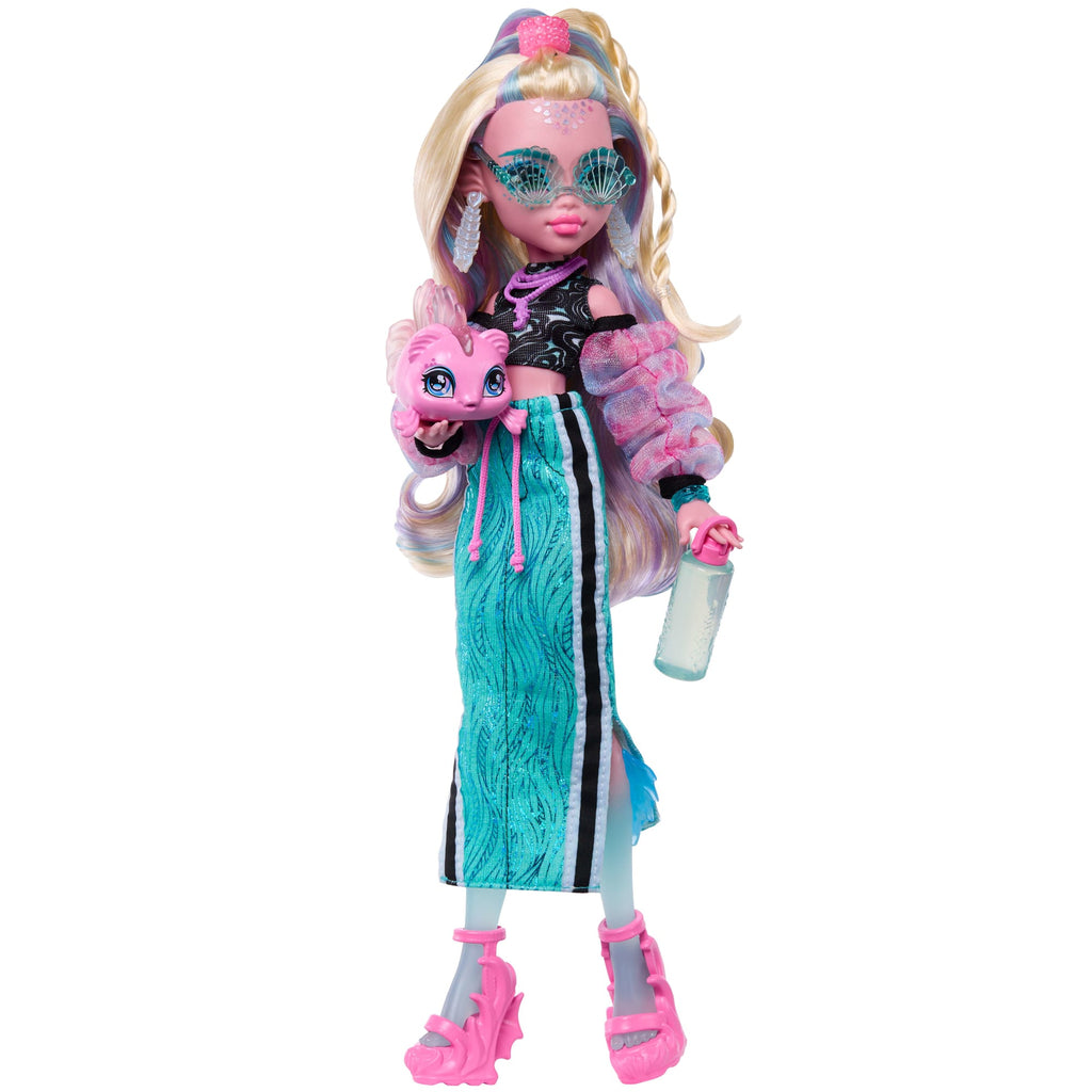 Monster High Lagoona Blue Fashion Doll in Maxi Skirt With Pet Neptuna And 7 Accessories