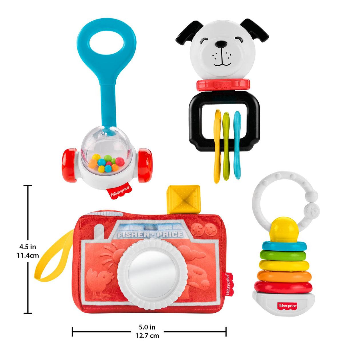 Fisher-Price Newborn Classics 4 Pack, Baby Sensory Activity Toys For Developmental Play
