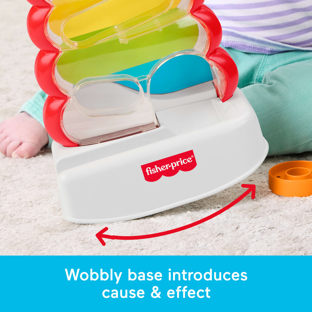 Fisher-Price Drop Through Rock-A-Stack Baby & Toddler Developmental Activity Toy, 5 Coins