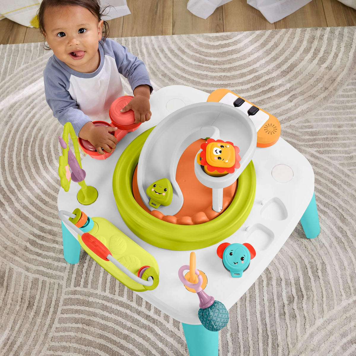 Centre D’Activités Musicales Pour Bébés et Table de Jeu Pour Tout-Petits Singe Violet 2 en 1 Fisher-Price
