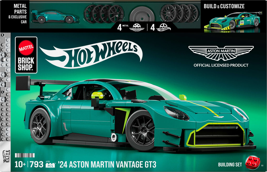 Mattel Brick Shop Hot Wheels Juguete de Construcción '24 Aston Martin Vantage GT3