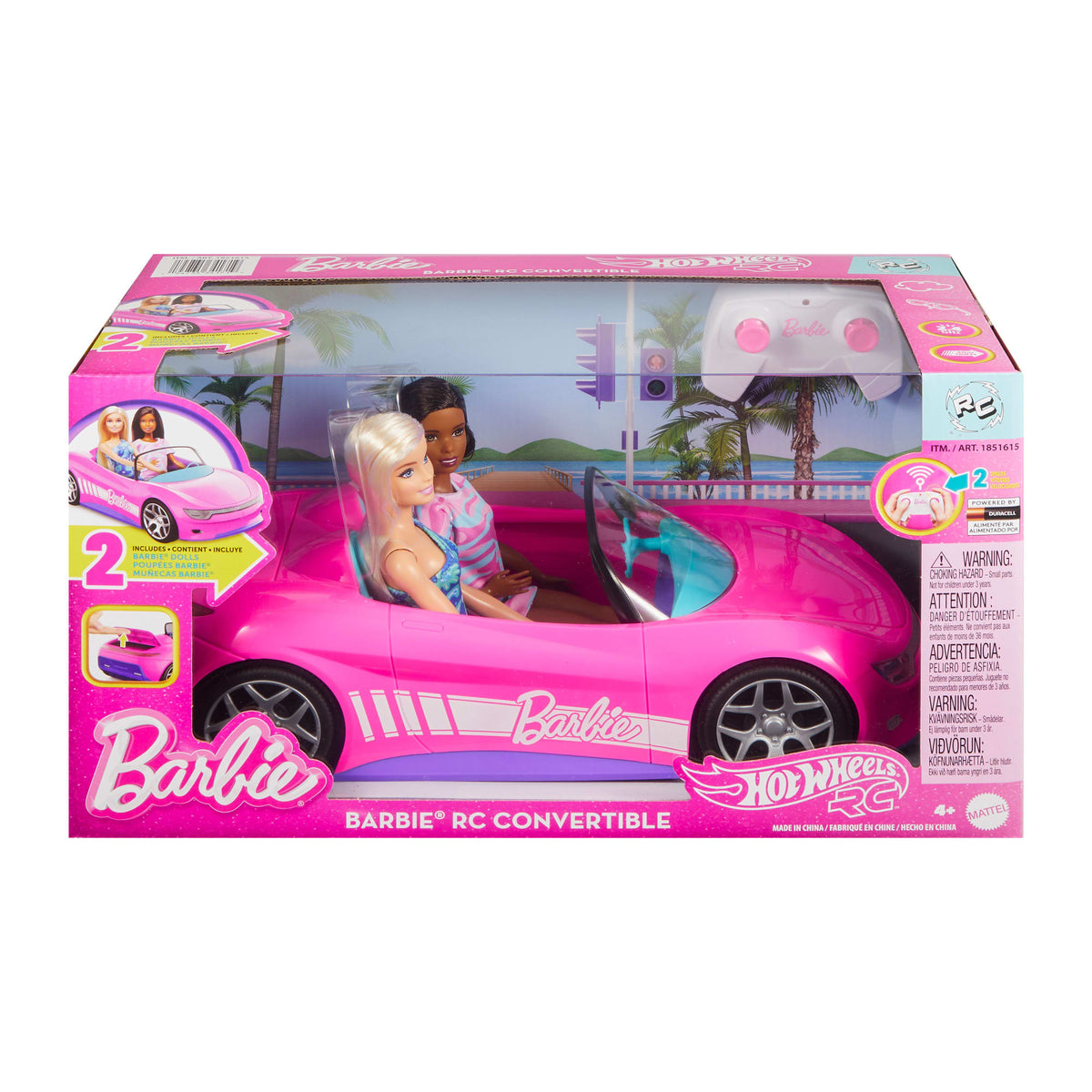 Hot Wheels Rc Décapotable Barbie et 2Poupées