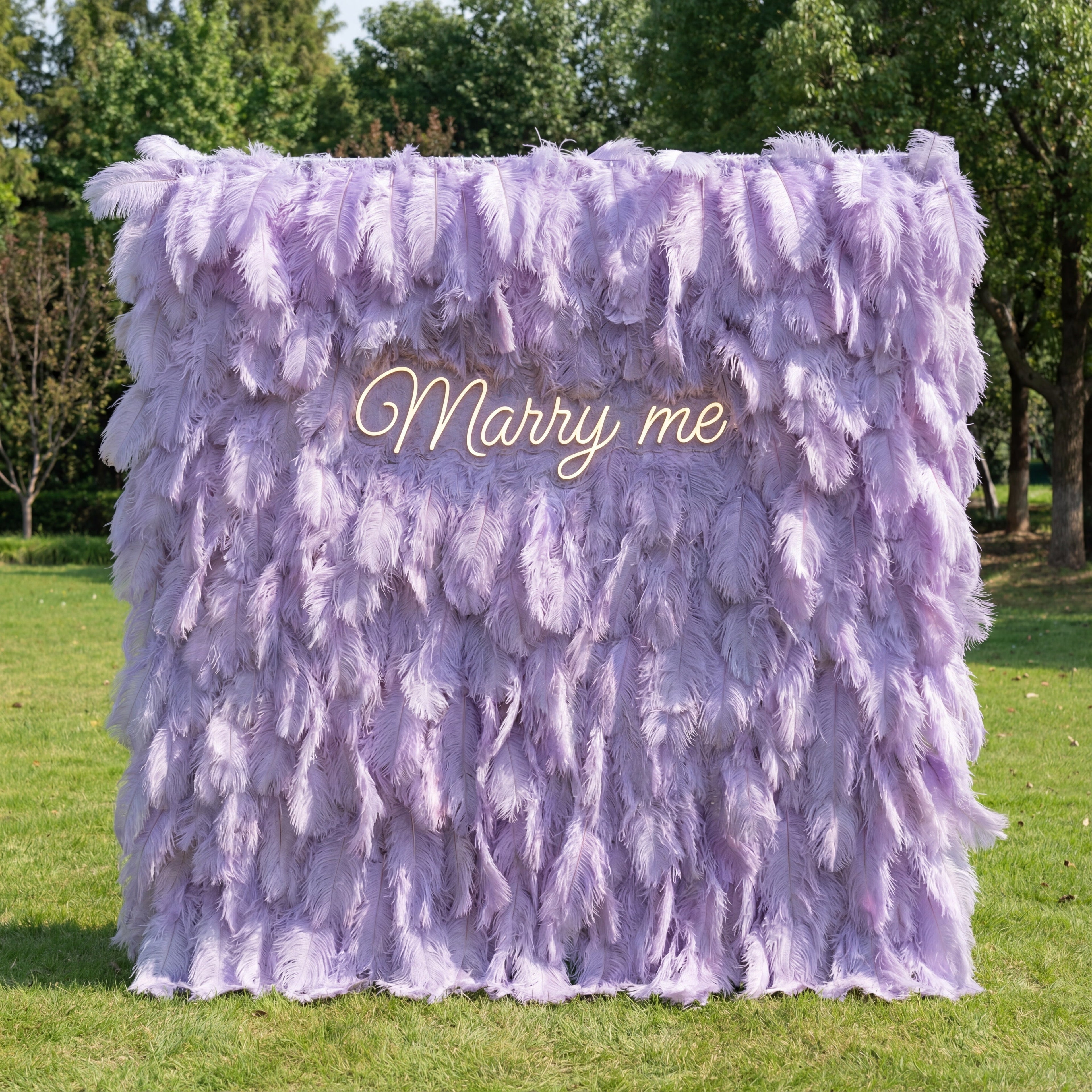 ValarFlowers Lavender Artificial Feather Backdrop: Luxe Plume Display with 7+ Color Options & Custom Services-VF-164-Lavender