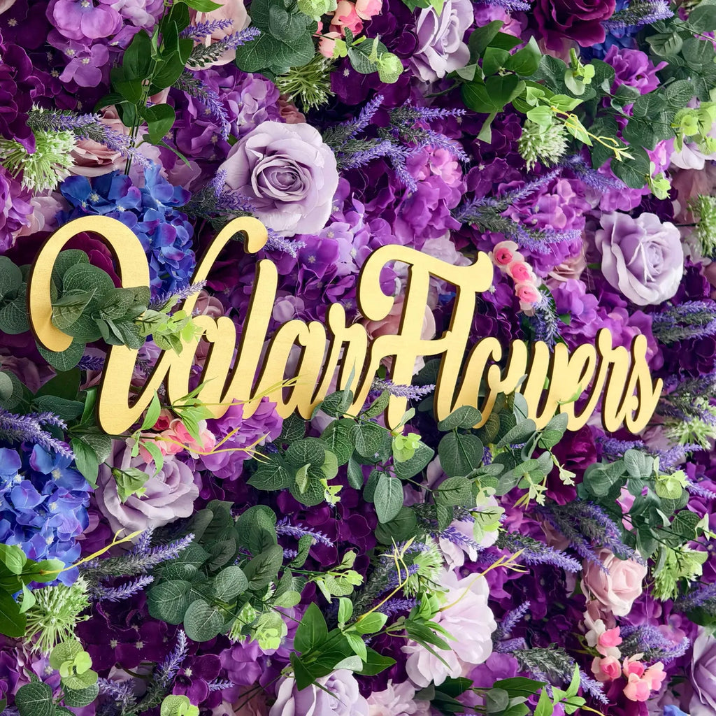 Valar Flowers Roll Up Fabric Artificial Purple Flower Wall Wedding Backdrop. Floral Party Decor. Event Photography-VF-192