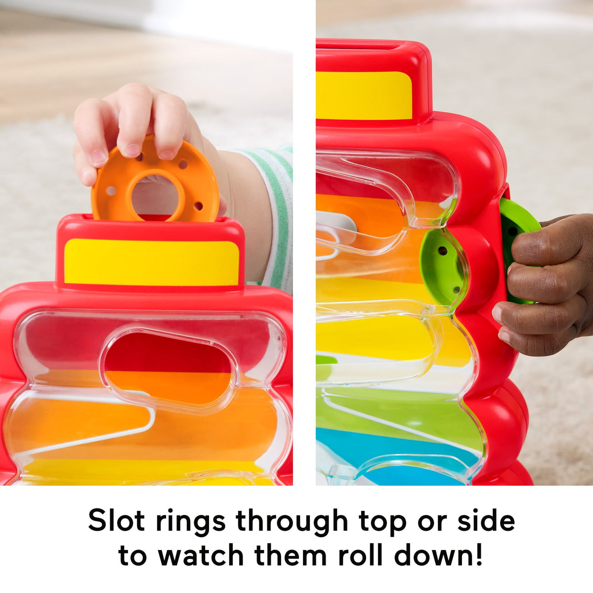 Fisher-Price Drop Through Rock-A-Stack Baby & Toddler Developmental Activity Toy, 5 Coins