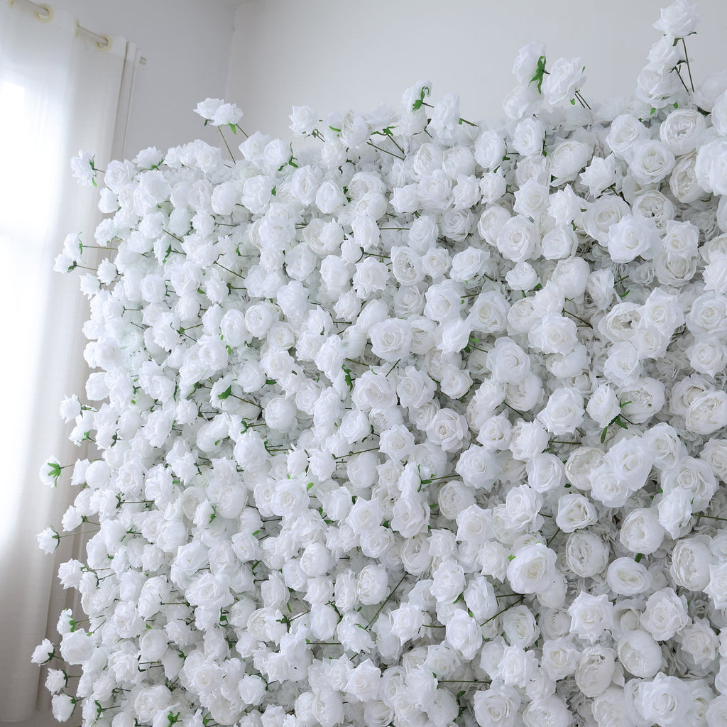 ValarFlowers All - White Rose Floral Extravaganza Wall: A Pure. Elegant Masterpiece for Timeless Occasions-VF-547