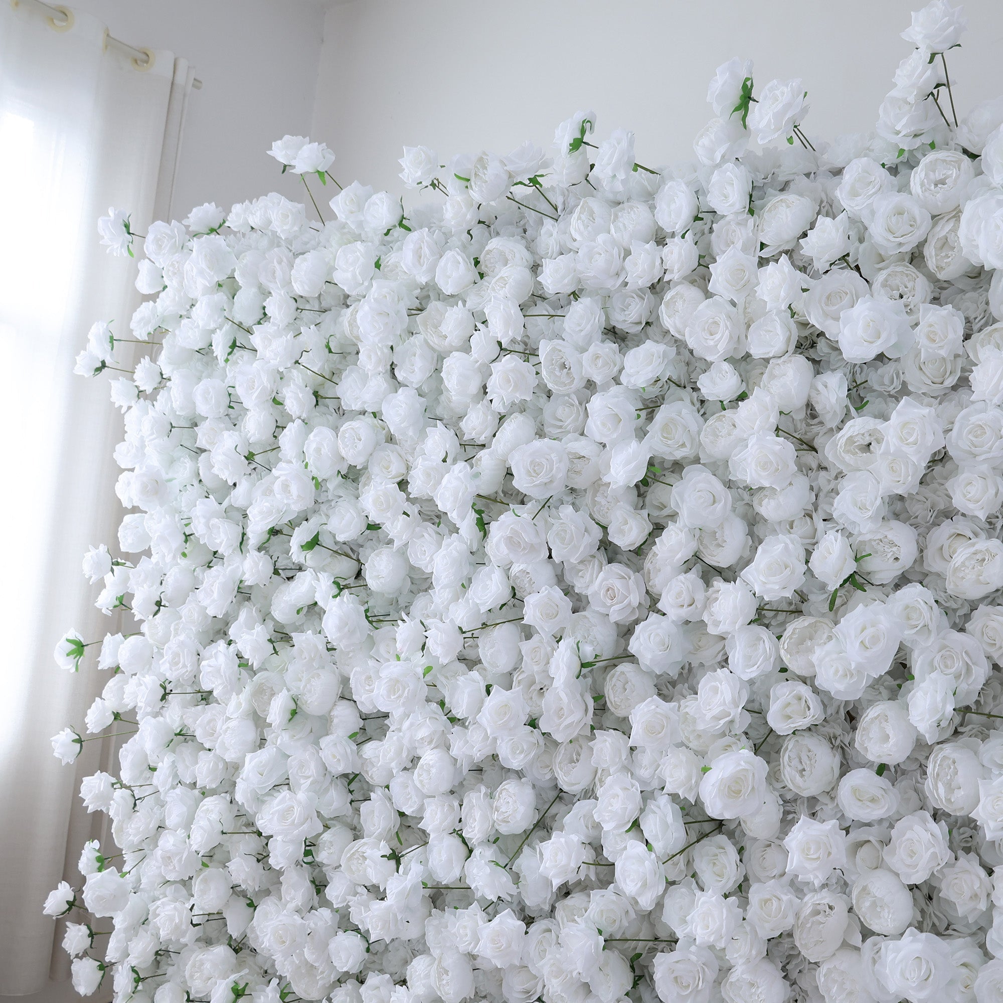 ValarFlowers All - White Rose Floral Extravaganza Wall: A Pure. Elegant Masterpiece for Timeless Occasions-VF-547