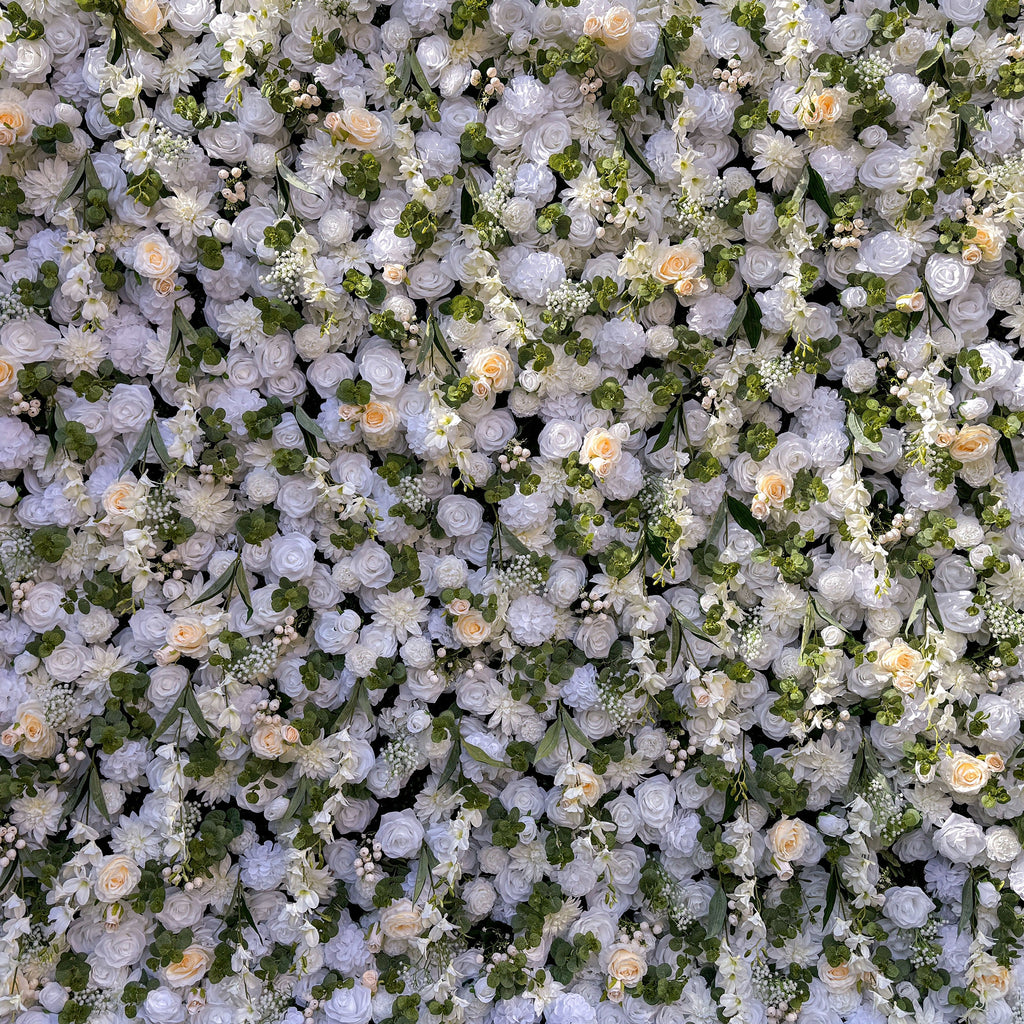 Exquisite All - White Artificial Flower Wall - The Epitome of Elegant and Romantic Style for Weddings and Events-VF-805
