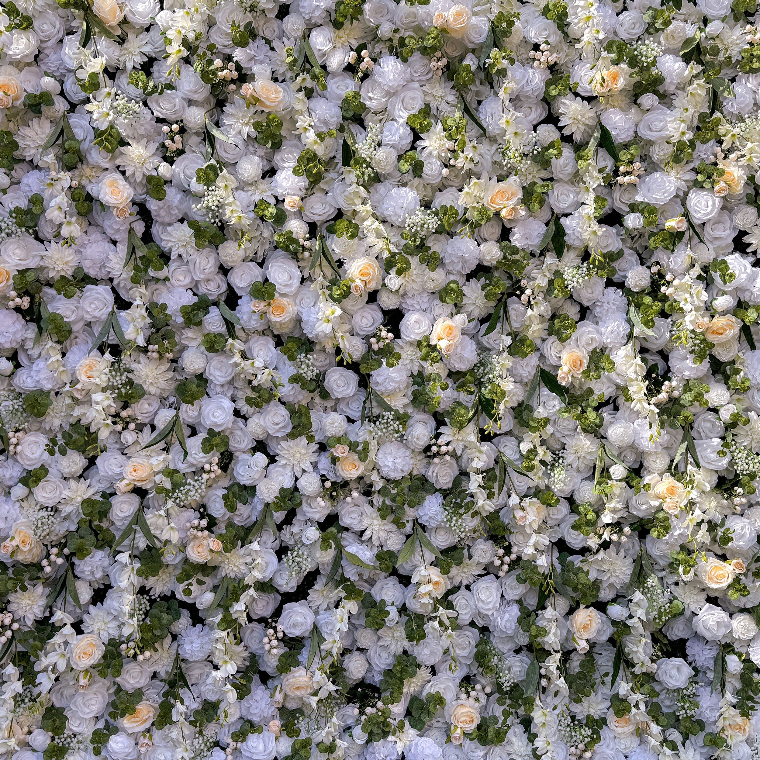 Exquisite All - White Artificial Flower Wall - The Epitome of Elegant and Romantic Style for Weddings and Events-VF-805