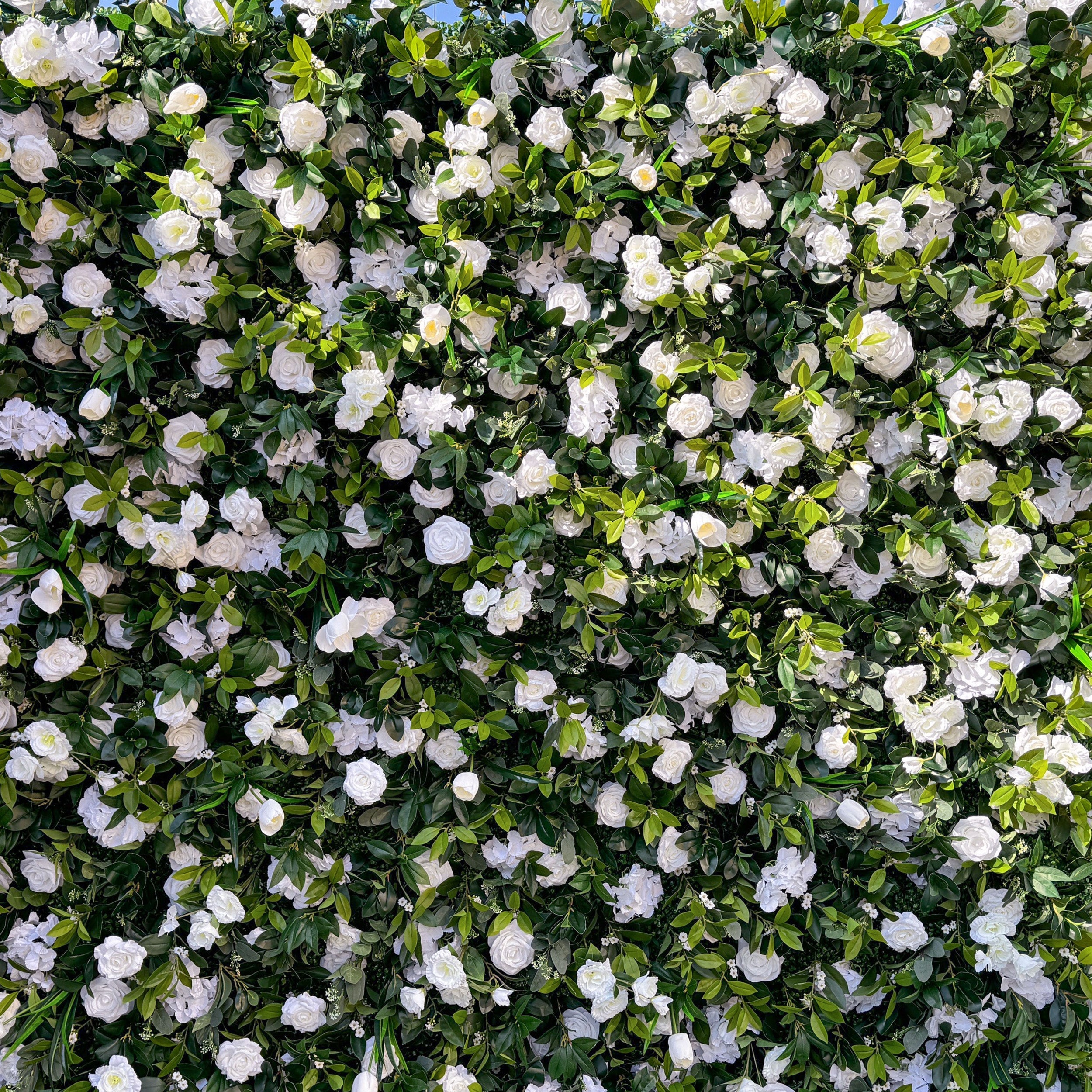 Enchanting White & Green Artificial Flower Wall - The Heart - Stealer for Wedding and Event Decor-VF-802
