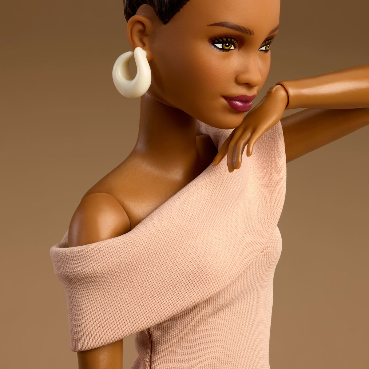 Barbie Basics Collectible Doll, Model 08 With Brunette Hair in Tan Dress & Strappy Heels