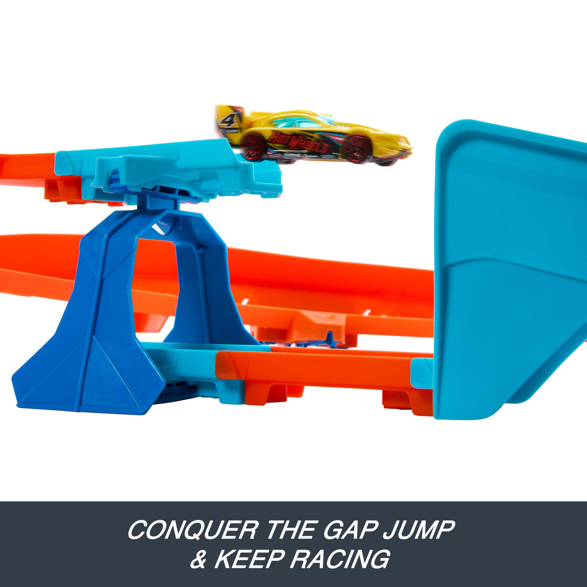 Hot Wheels Track Creator Boosted Jump Speedway Set With 1:64 Scale Toy Car & Motorized Booster