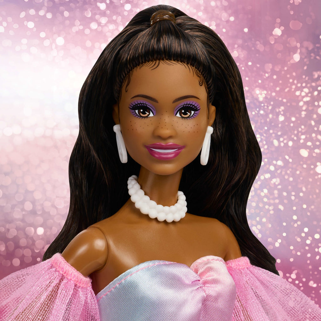 Barbie Signature Birthday Wishes Fashion Doll in Dress With Pastel Rainbow Effect, Collectible Gift