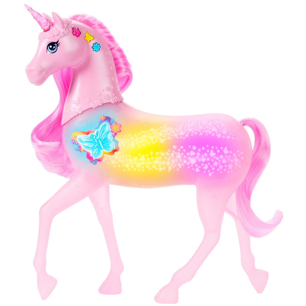 Barbie Sparkle Lights Toy Unicorn With 20 interactive Combos Of Lights, Sounds & Music