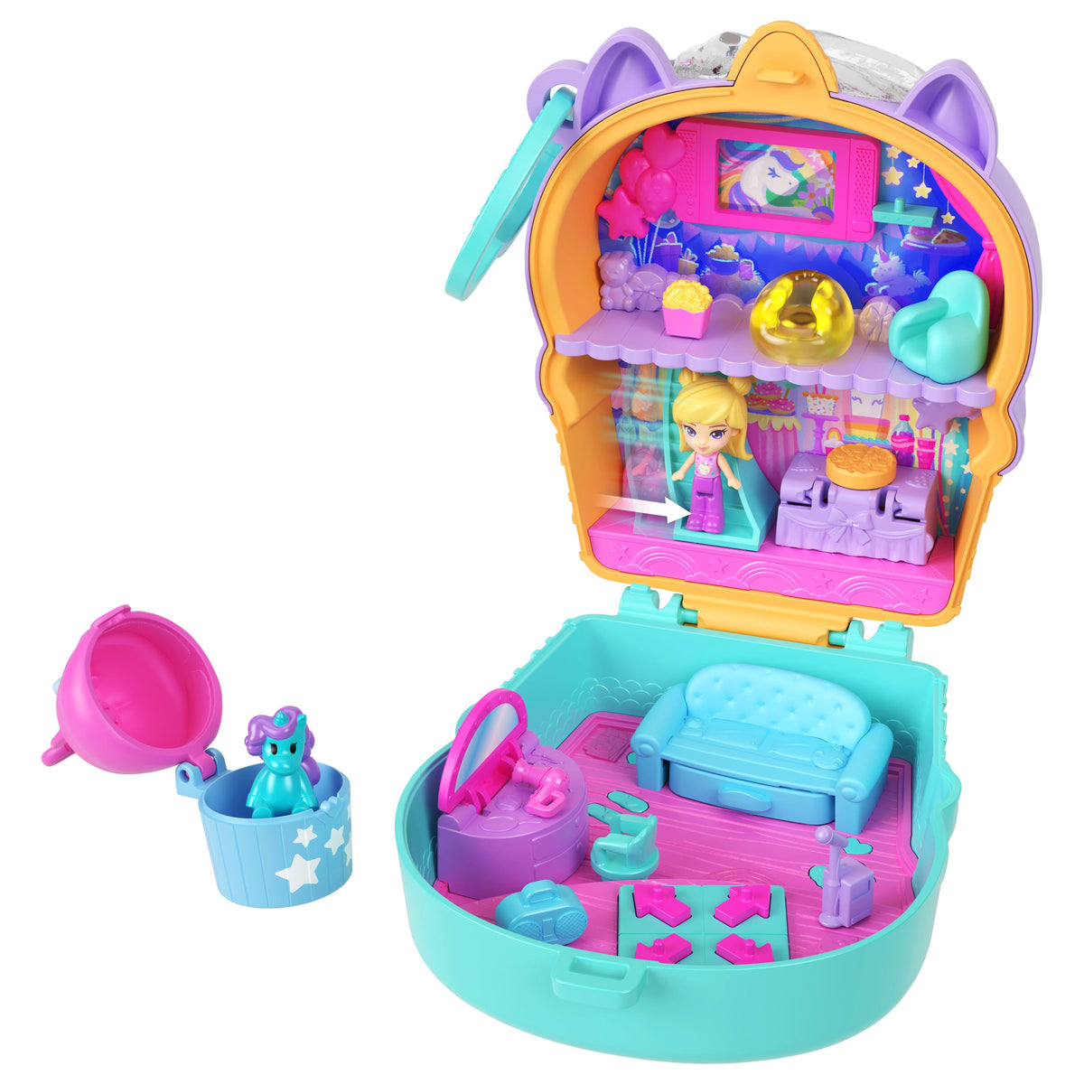 Polly Pocket Set de Juego Compacto Cono Unicornio