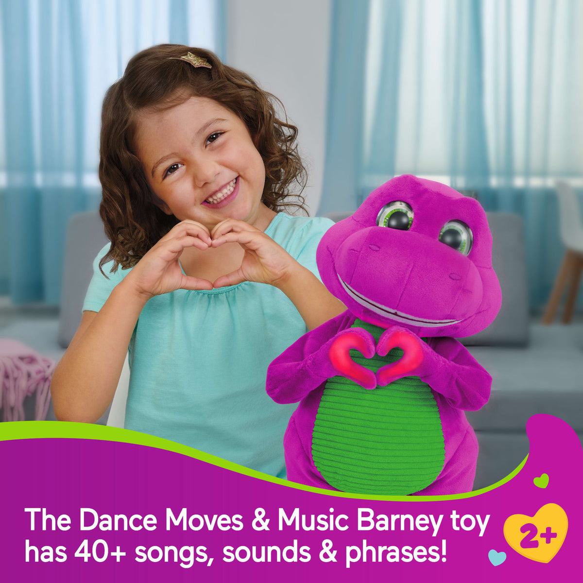 Fisher-Price Barney's World Dance Moves Music Barney Plush, 13-Inch Figure, Songs, Sounds, Lights & Soft Texture