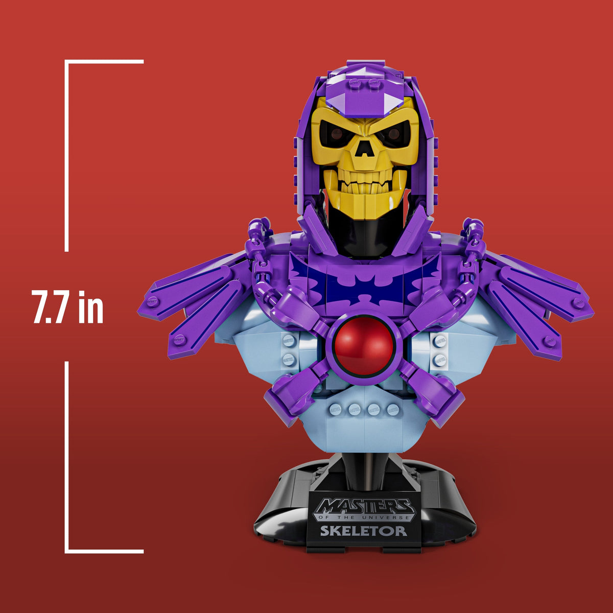 Mattel Brick Shop Masters Of The Universe Skeletor Bust Collector Building Set (503 Pieces) For Collectors
