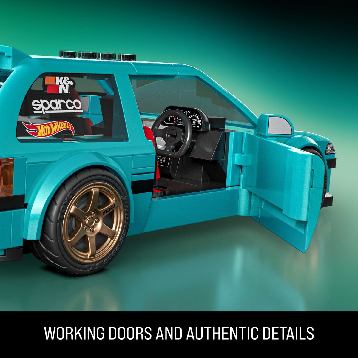 Mattel Brick Shop Hot Wheels Custom ’90 Honda Civic Ef Building Toy Kit (248 Pieces), For Collectors
