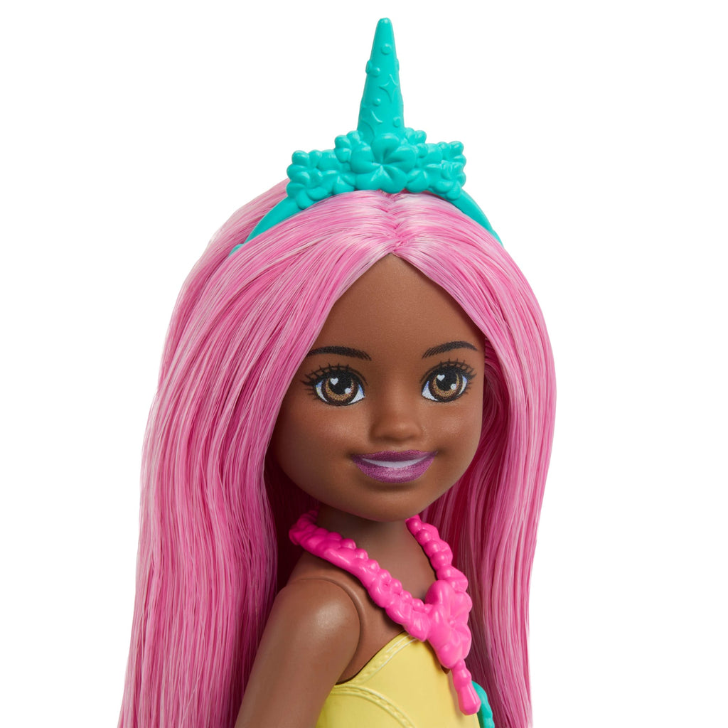 Barbie Chelsea Unicorn Small Doll With Pink Hair, Removable Tail, Shoes & Hair Accessory, 6-Inch Toy