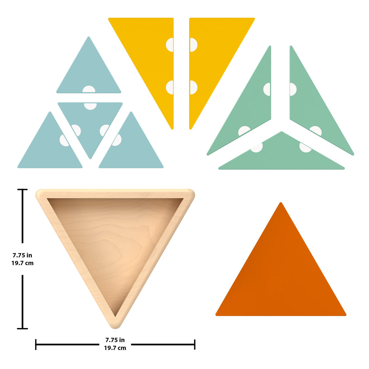 Fisher-Price Montessori Wooden Triangle Puzzle, Preschool Learning Toy, 10 Wood Pieces