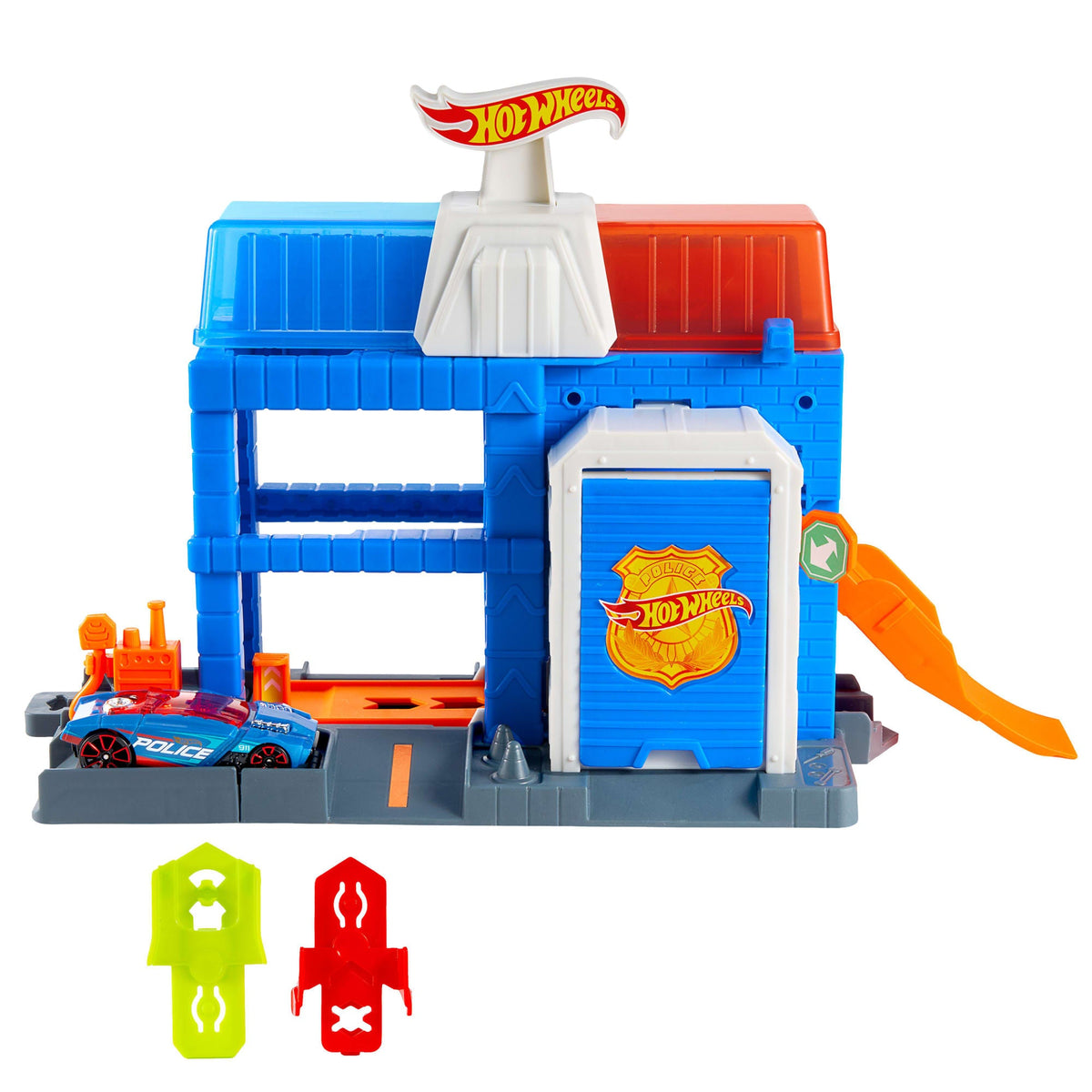 Hot Wheels City Downtown Police Tower Playset & 1:64 Scale Die-Cast Police Toy Car