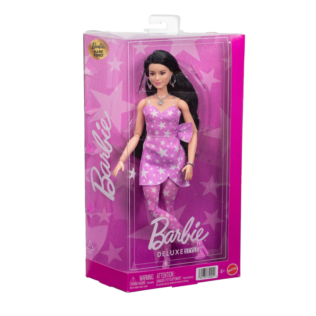 Barbie Fashionista Boneca Barbie Fashionista Deluxe Style Boneca com Vestido Rosa com Cabelo Solto