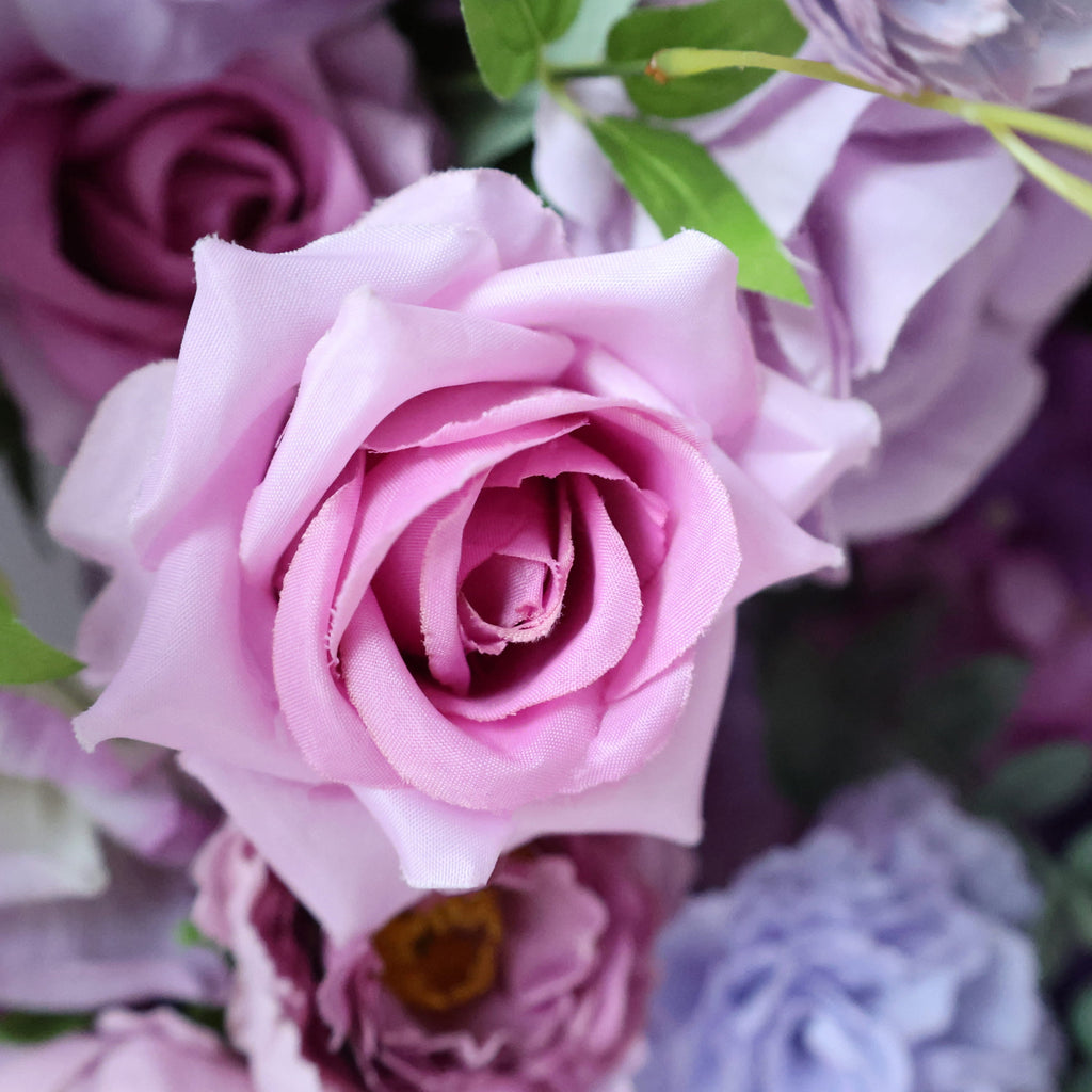 ValarFlowers Presents: Lavender Elegance – A Lavish Display of Purple Blooms in an Artificial Fabric Flower Arch Decor-VF-490