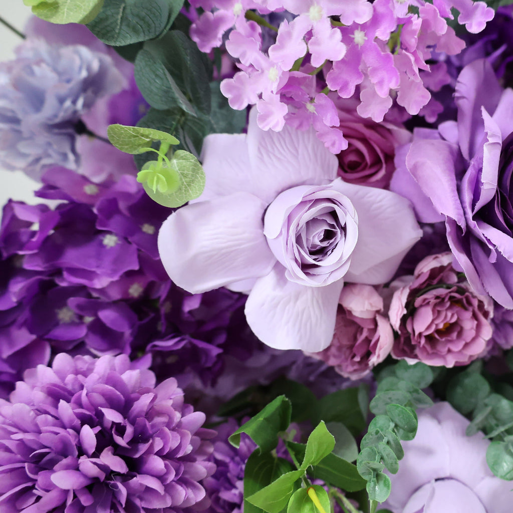 ValarFlowers Presents: Lavender Elegance – A Lavish Display of Purple Blooms in an Artificial Fabric Flower Arch Decor-VF-490