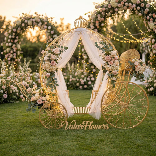 7.9ft Life size Height Fairy Princess Style Cinderella's Fantasy Pumpkin Carriage for Castle Decorating/ Halloween/ Baby Shower /Wedding Invitation Decor