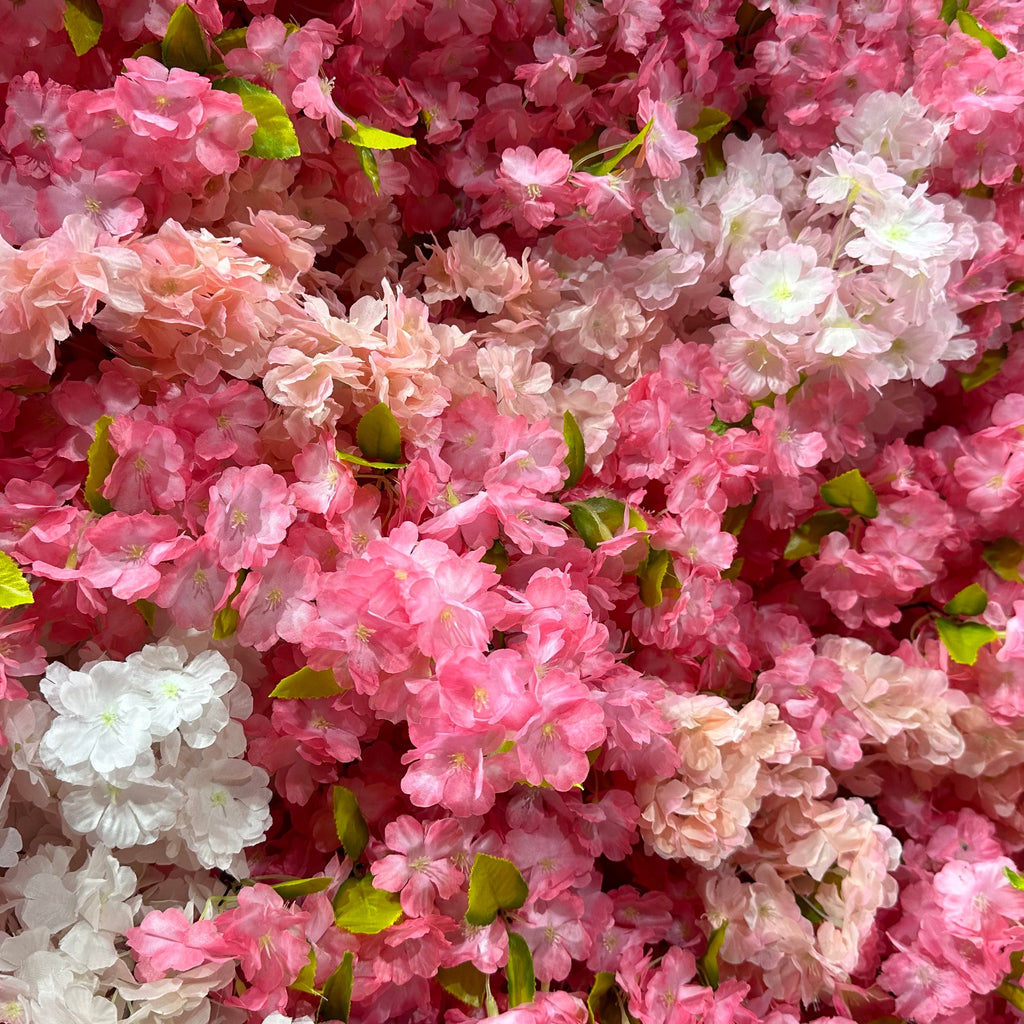 ValarFlowers Blush Pink Cherry Blossom Flower Wall Backdrop: Dreamy Sakura Bloom Display for Romantic Events - VF-836