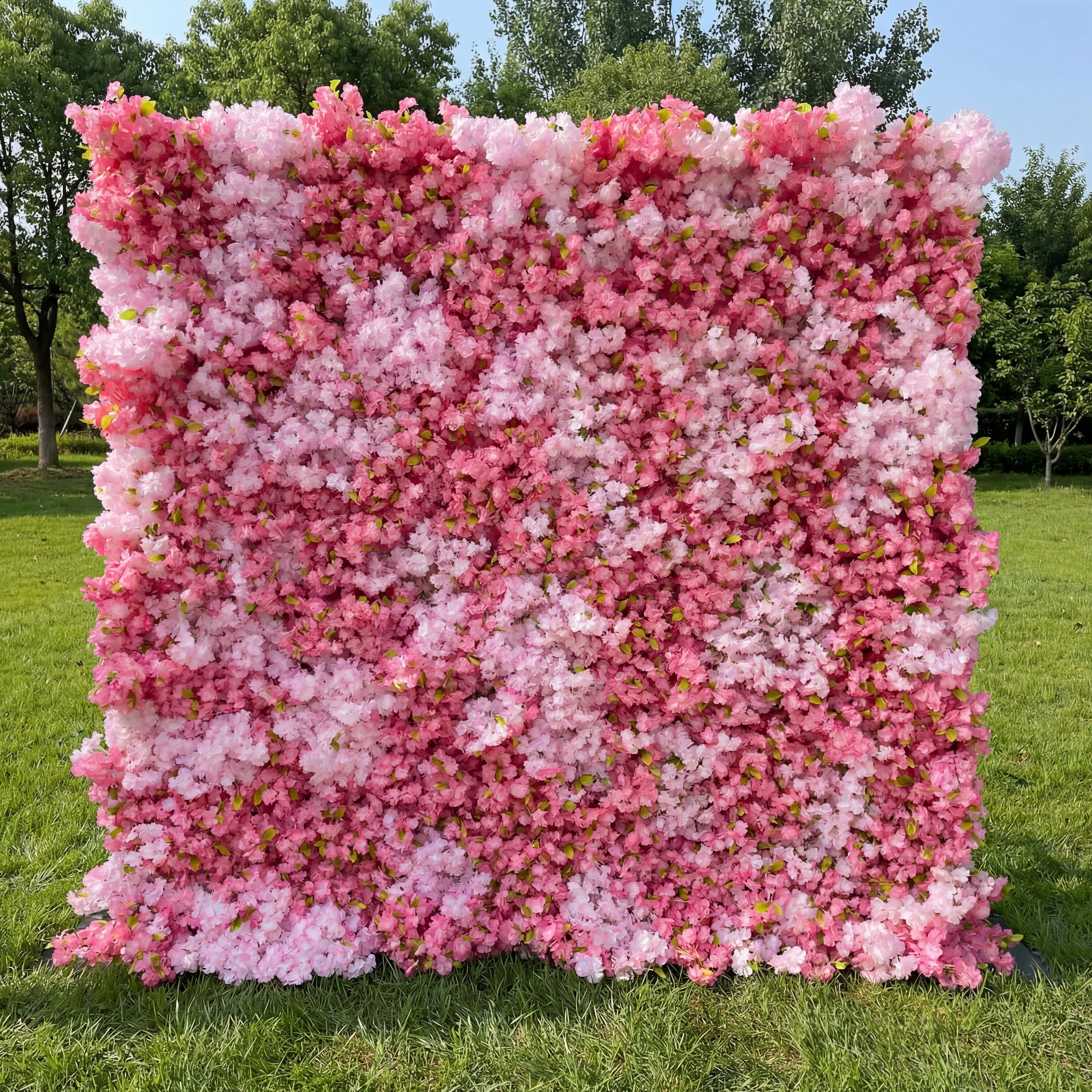 ValarFlowers Vibrant Hot Pink & Blush Cherry Blossom Flower Wall Backdrop: Bold Sakura Bloom Display - VF-836-2