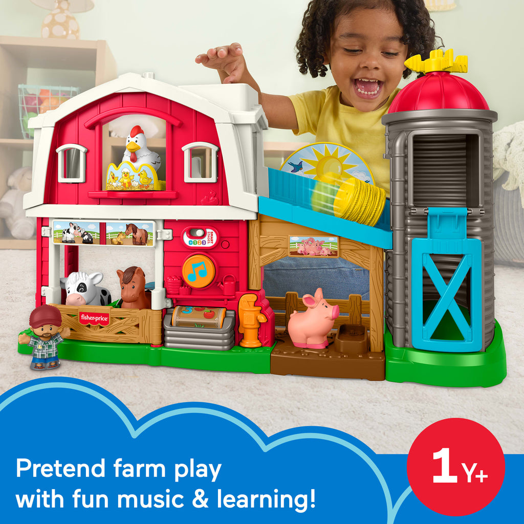 Fisher-Price Little People Caring Fun Animal Farm Playset Toddler Learning Toy, 6 Play Pieces
