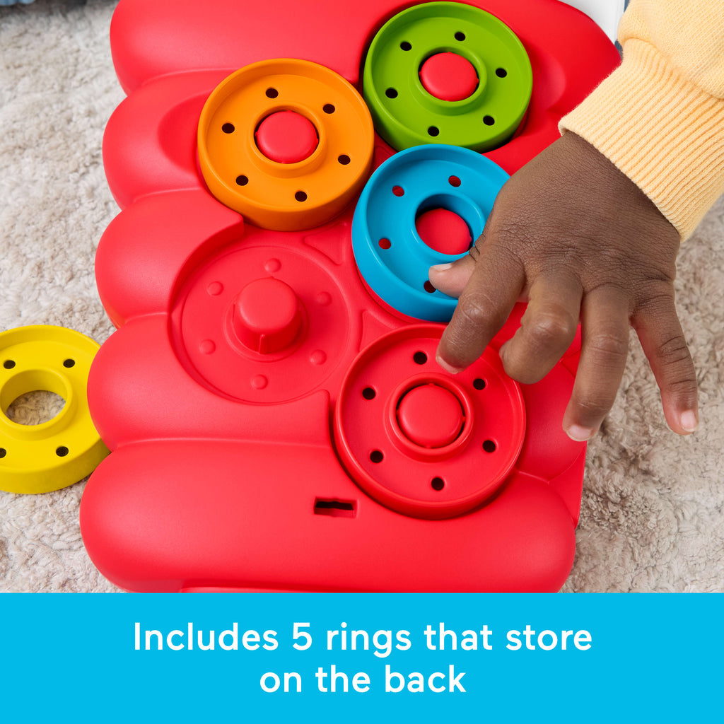 Fisher-Price Drop Through Rock-A-Stack Baby & Toddler Developmental Activity Toy, 5 Coins