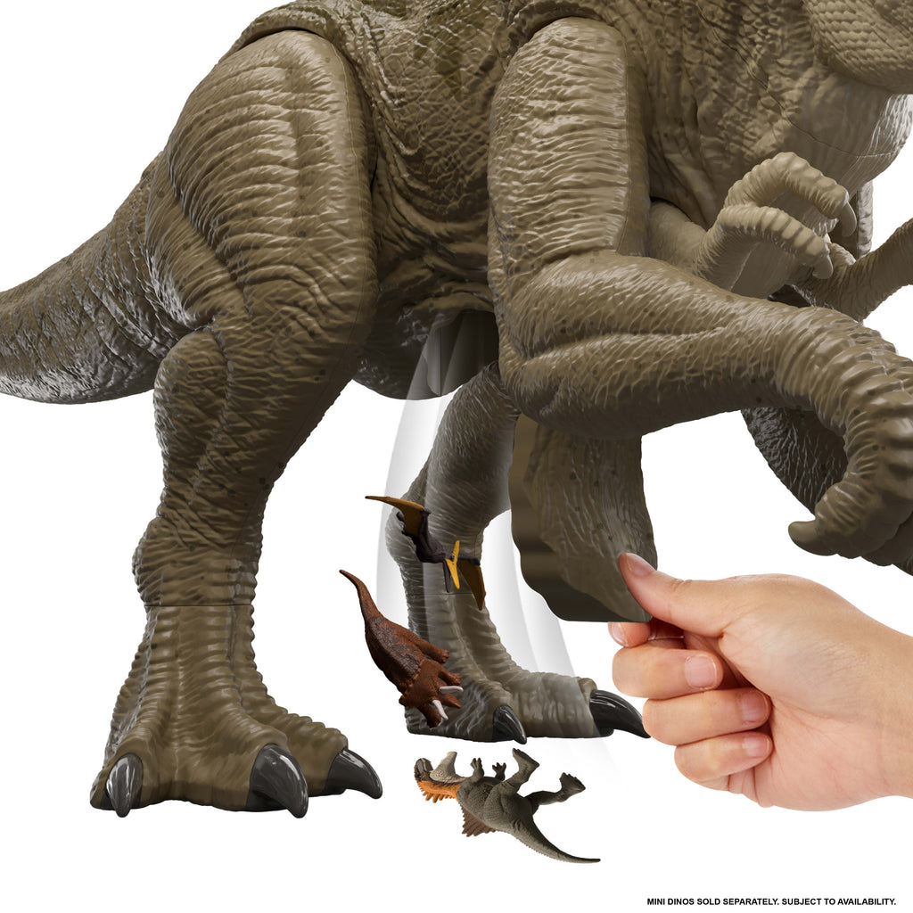 Jurassic World Rebirth Super Colossal Distortus Rex Dinosaur Figure, 31 Inch, Swallows Minis