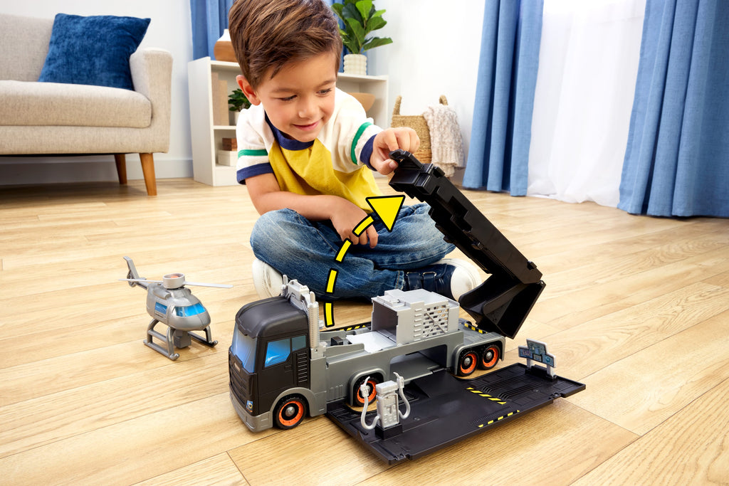 Matchbox Transforming Mobile Command, Large-Scale Vehicle With Helicopter & 2 Toy Cars From The Movie