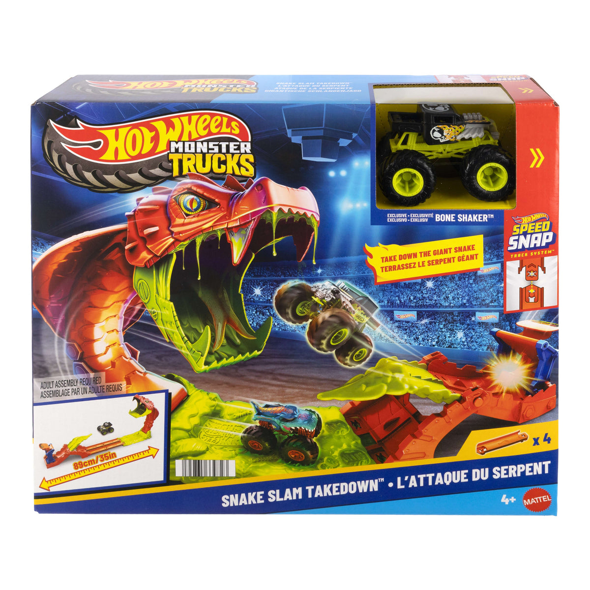 Hot Wheels Monster Trucks Pista de Juguete mordida de serpiente