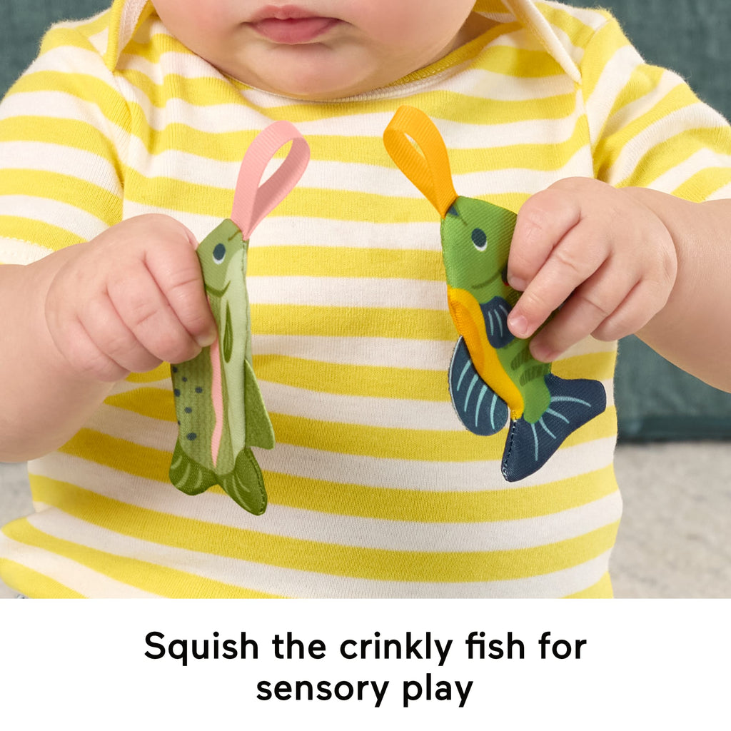 Fisher-Price Mini Me Moments Reel Fun Fishing Gift Set, 4 Baby Toys For Newborn Sensory Play