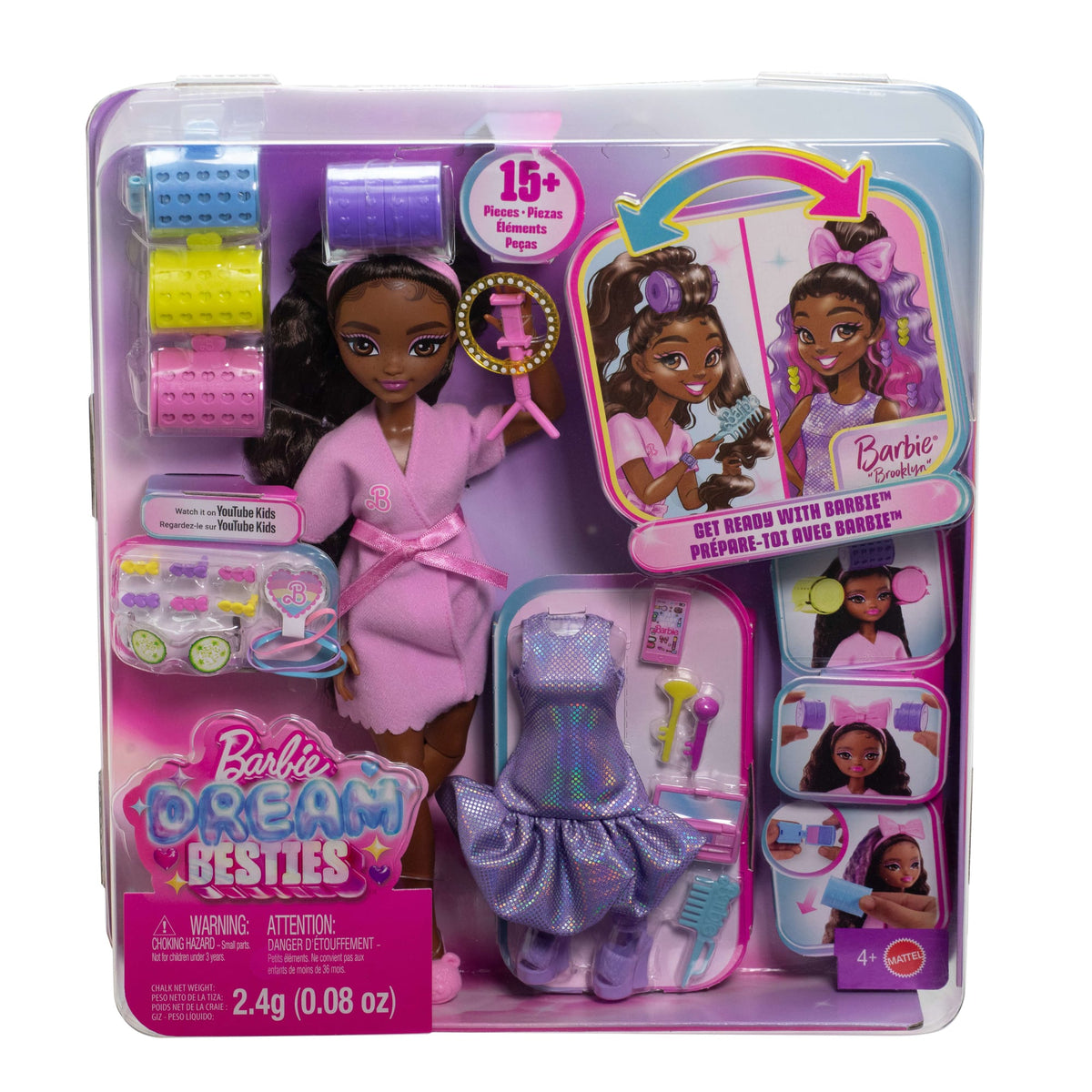 Barbie Dream Besties Boneca Brooklyn Get Ready With Me com Acessórios