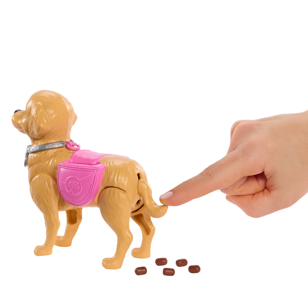 Barbie “Malibu” Walk & Potty Pup Toy Set, includes Doll, Walking Pet Dog With Potty Feature, & Accessories