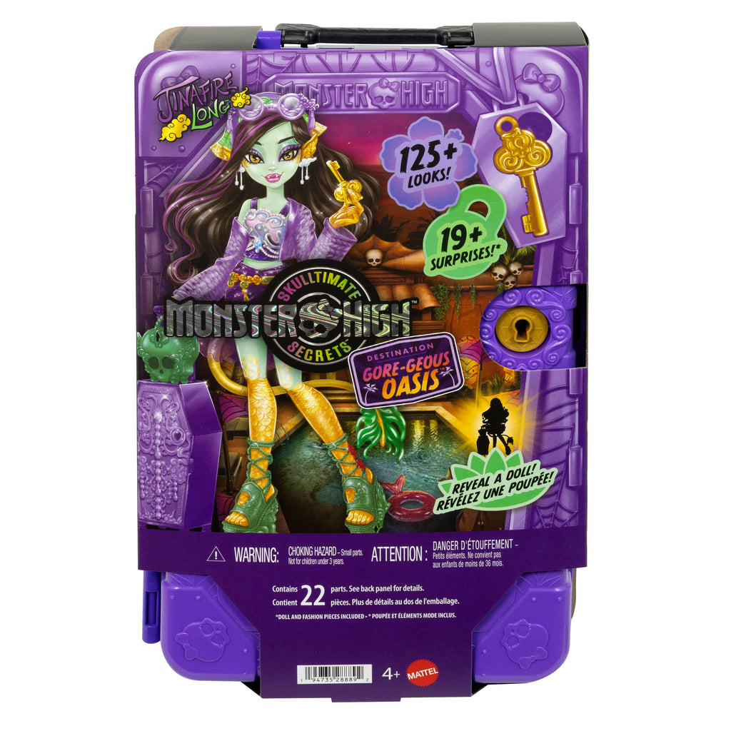 Monster High Skulltimate Secrets Gore-Geous Oasis Playset, Jinafire Long Doll And Accessories