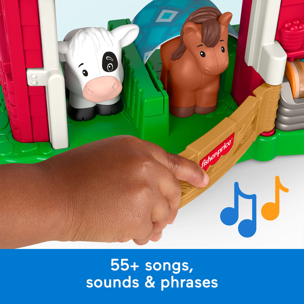 Fisher-Price Little People Caring Fun Animal Farm Playset Toddler Learning Toy, 6 Play Pieces