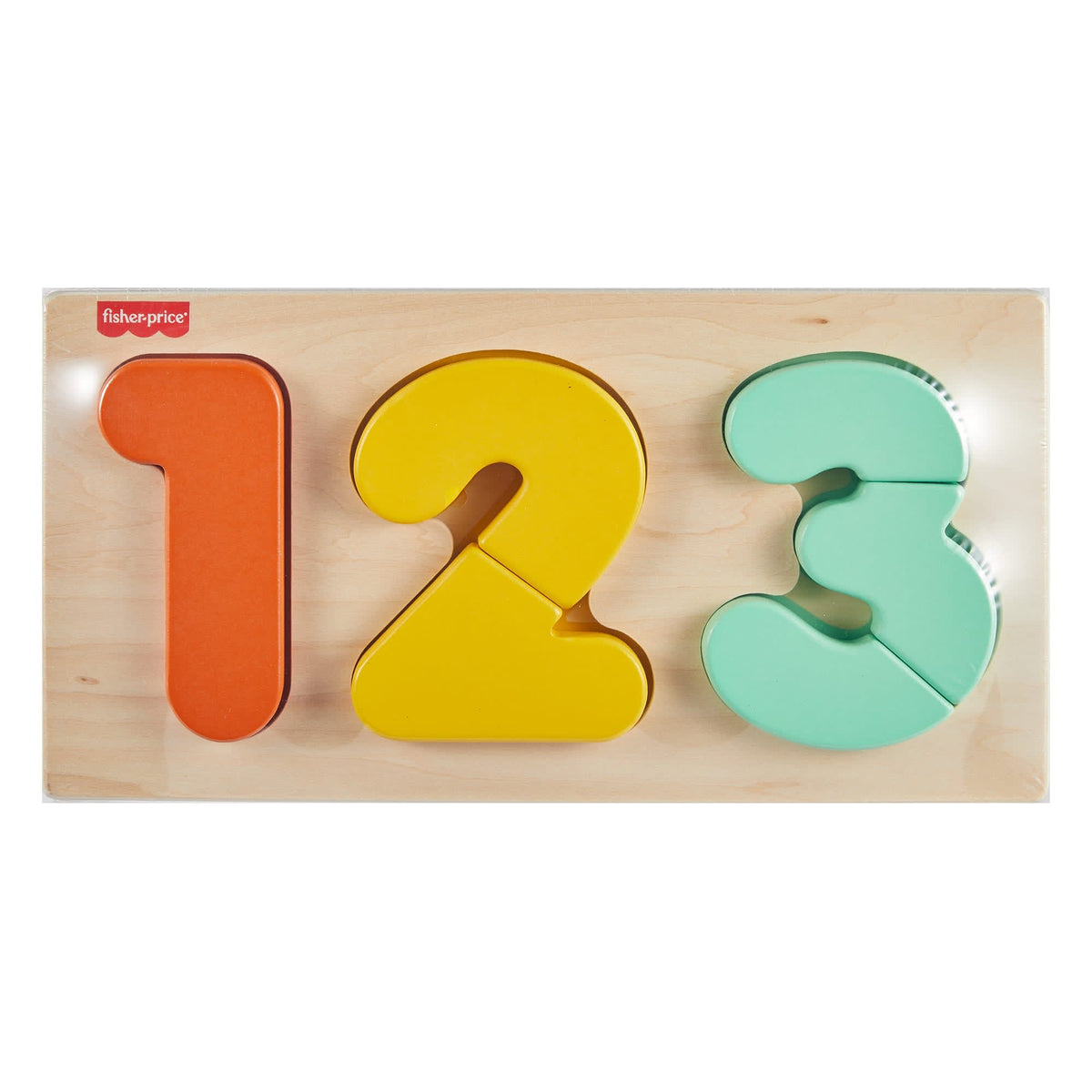 Fisher-Price Montessori Wooden 1-2-3 Puzzle, Toddler Learning Toy, 7 Wood Pieces