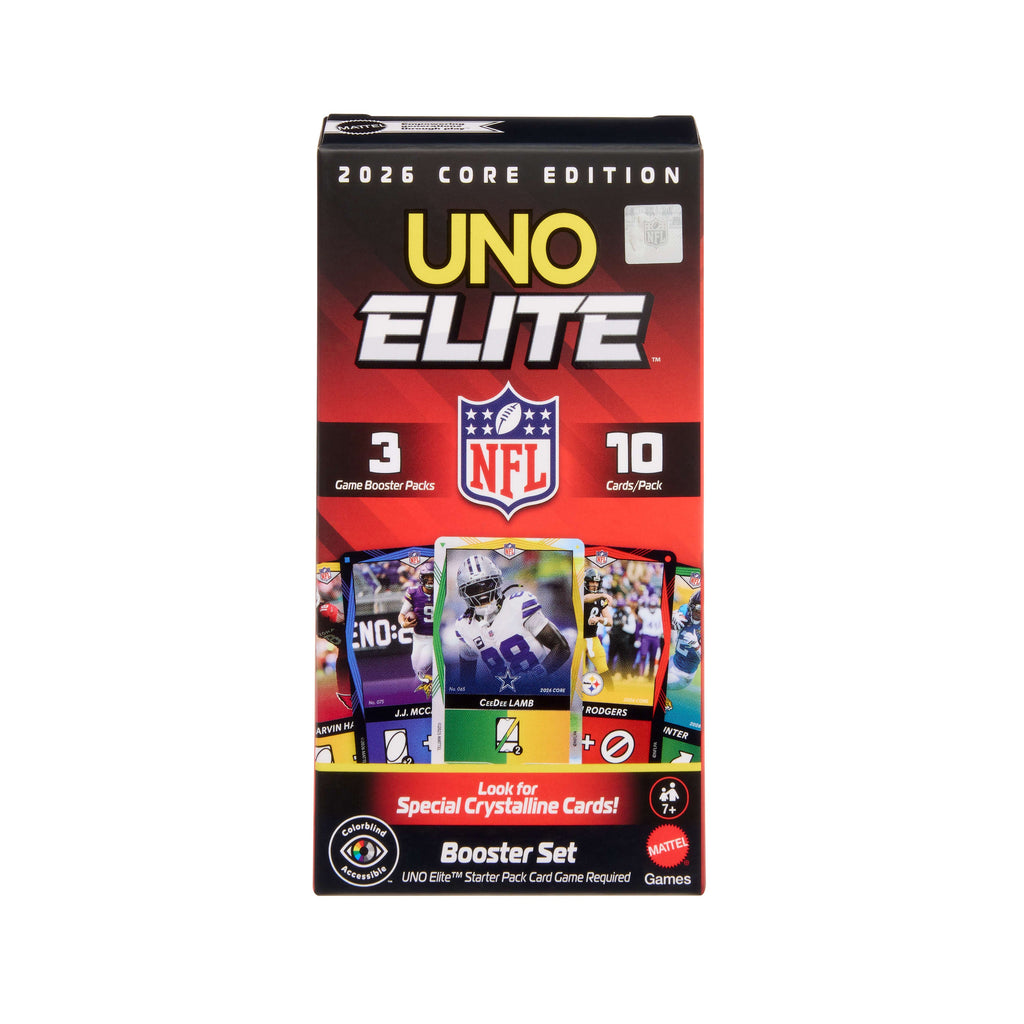 UNO Elite NFL 2026 Core Edition Booster Set For Kids, Fans, Adults & Family Night