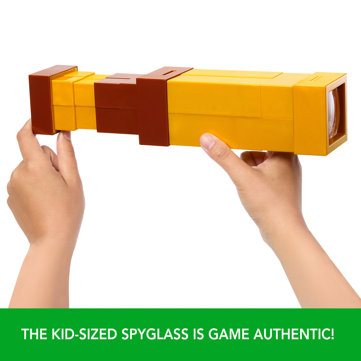 Minecraft Pixel Spyglass & Steve Action Figure Set, Kid-Sized Pixelated Role-Play Viewer