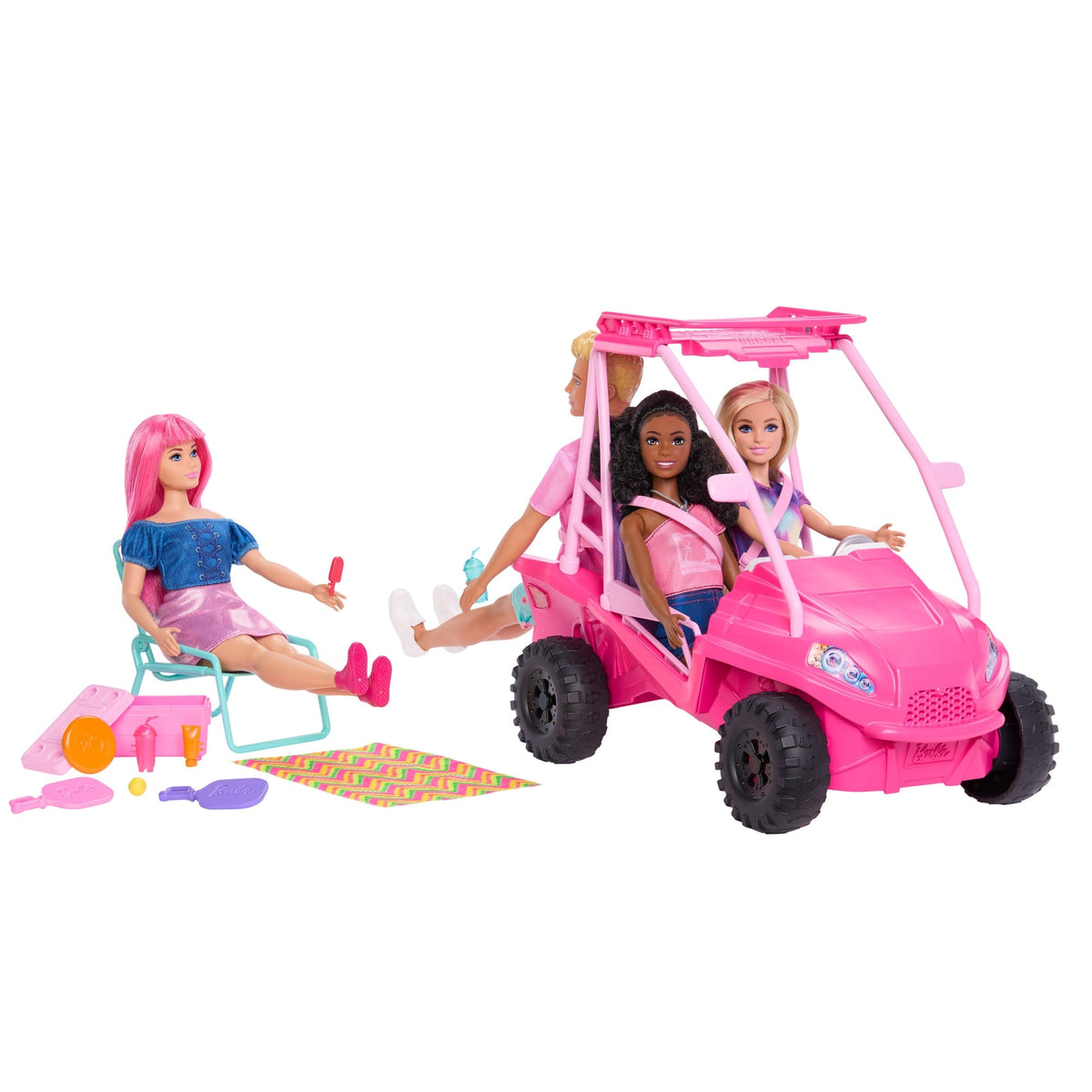 Barbie Veículo para Boneca Os Mistérios da Barbie: Detetives da Praia Beach Buggy