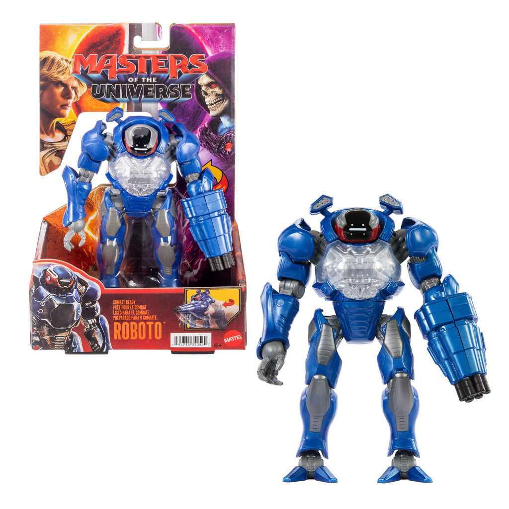 Masters Of The Universe Combat Ready Roboto Figure Toy, 5.5 Inch Twist & Release Quick Draw