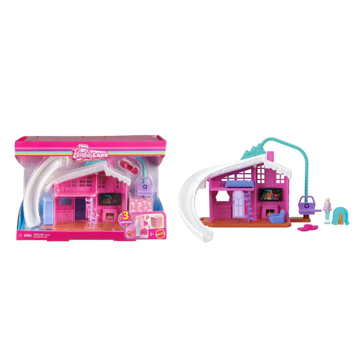 Barbie Mini Barbie Land Doll & House Set, 1.5-Inch Doll, Furniture & Accessories