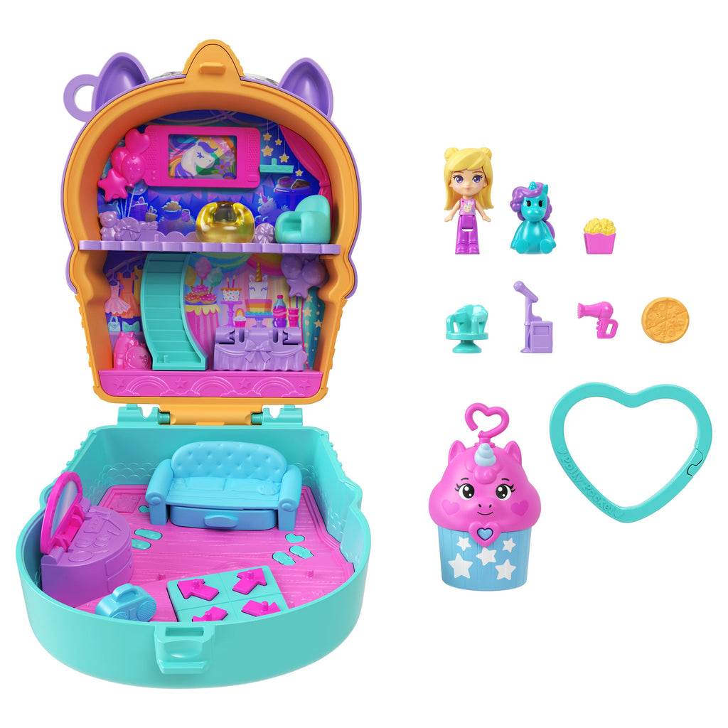 Polly Pocket Set de Juego Compacto Cono Unicornio