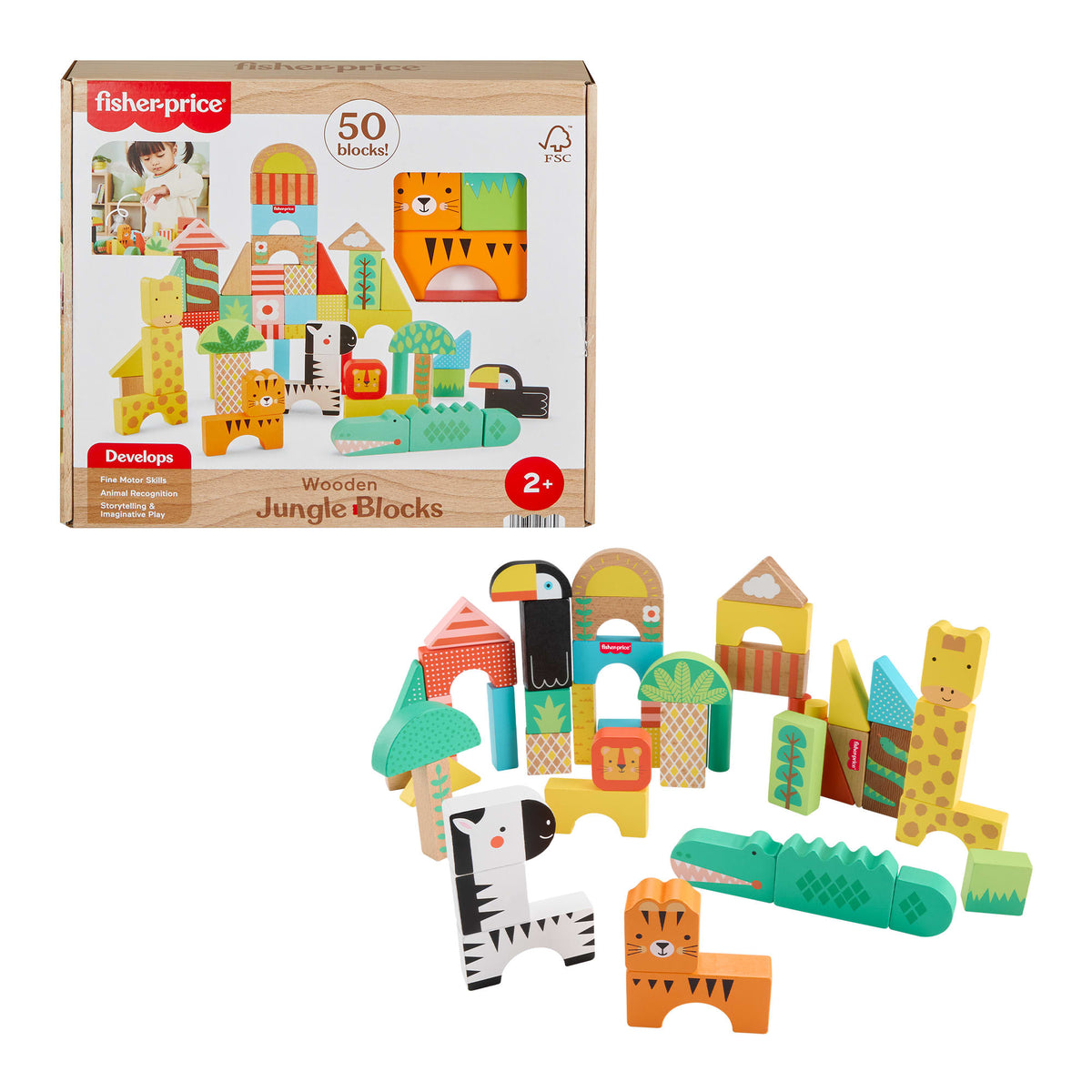 Fisher-Price® Blocs de La Jungle en Bois